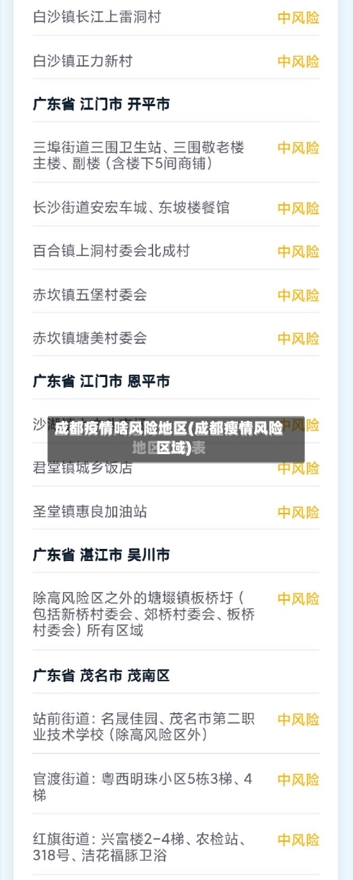 成都疫情啥风险地区(成都瘦情风险区域)