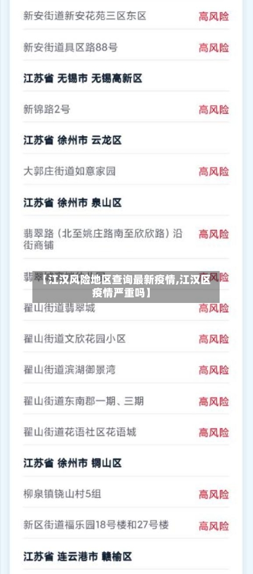 【江汉风险地区查询最新疫情,江汉区疫情严重吗】