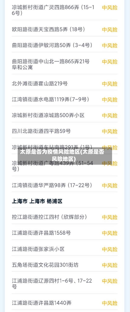 太原是否为疫情风险地区(太原是否风险地区)