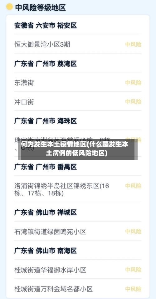 何为发生本土疫情地区(什么是发生本土病例的低风险地区)