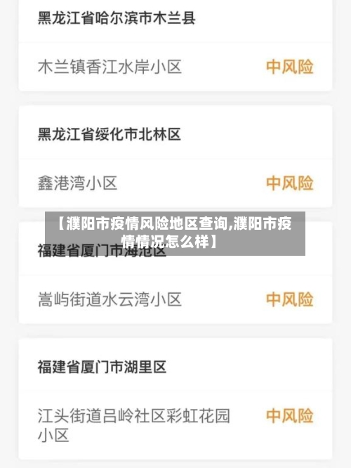 【濮阳市疫情风险地区查询,濮阳市疫情情况怎么样】
