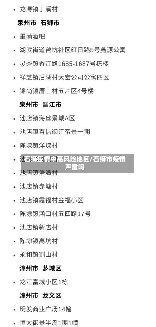 石狮疫情中高风险地区/石狮市疫情严重吗-第3张图片