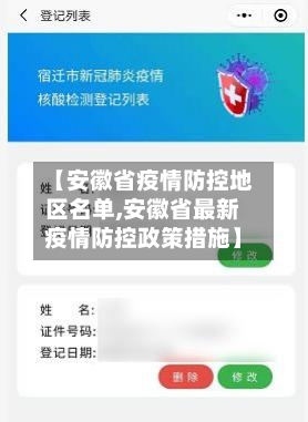 【安徽省疫情防控地区名单,安徽省最新疫情防控政策措施】-第3张图片