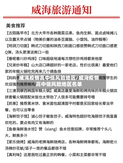 威海疫情高中低风险地区/威海疫情高中低风险地区名单