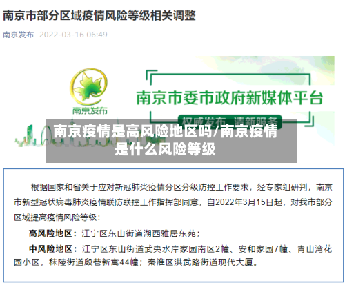 南京疫情是高风险地区吗/南京疫情是什么风险等级-第3张图片