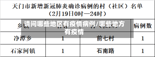请问哪些地区有疫情病例/哪些地方有疫情-第2张图片