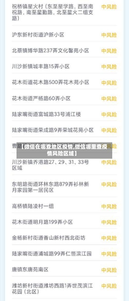 【微信在哪查地区疫情,微信哪里查疫情风险区域】