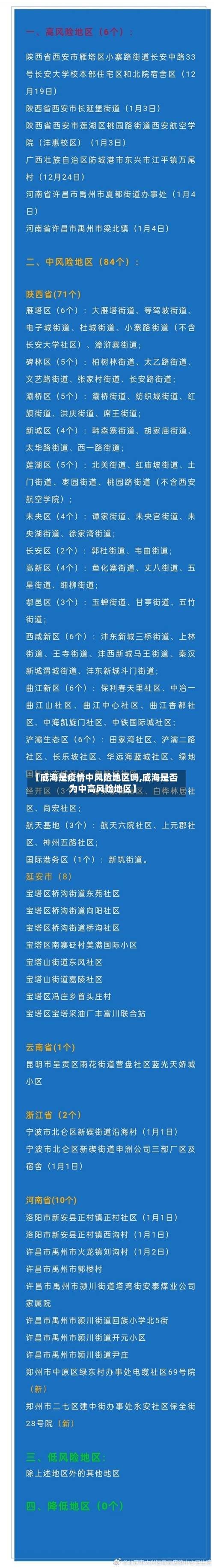【威海是疫情中风险地区吗,威海是否为中高风险地区】-第2张图片
